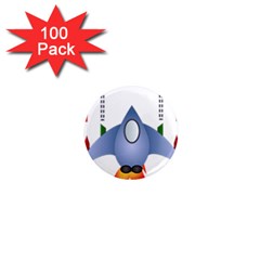 Spaceship Rocket Space Game Cosmos 1  Mini Magnets (100 Pack)  by Wegoenart