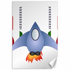 Spaceship Rocket Space Game Cosmos Canvas 24  X 36  by Wegoenart