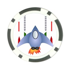 Spaceship Rocket Space Game Cosmos Poker Chip Card Guard by Wegoenart