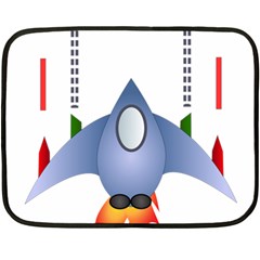 Spaceship Rocket Space Game Cosmos Fleece Blanket (mini) by Wegoenart