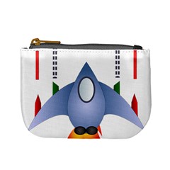 Spaceship Rocket Space Game Cosmos Mini Coin Purse by Wegoenart