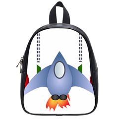 Spaceship Rocket Space Game Cosmos School Bag (small) by Wegoenart