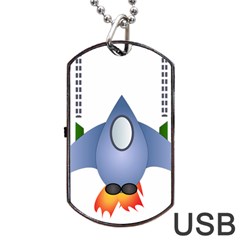 Spaceship Rocket Space Game Cosmos Dog Tag Usb Flash (two Sides) by Wegoenart