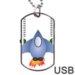 Spaceship Rocket Space Game Cosmos Dog Tag USB Flash (Two Sides) Front