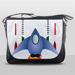 Spaceship Rocket Space Game Cosmos Messenger Bag by Wegoenart