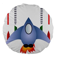 Spaceship Rocket Space Game Cosmos Large 18  Premium Round Cushions by Wegoenart