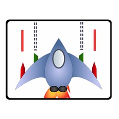 Spaceship Rocket Space Game Cosmos Double Sided Fleece Blanket (small)  by Wegoenart