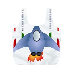 Spaceship Rocket Space Game Cosmos Full Print Recycle Bag (m) by Wegoenart