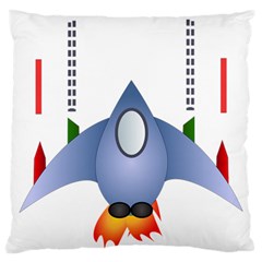 Spaceship Rocket Space Game Cosmos Standard Flano Cushion Case (two Sides) by Wegoenart