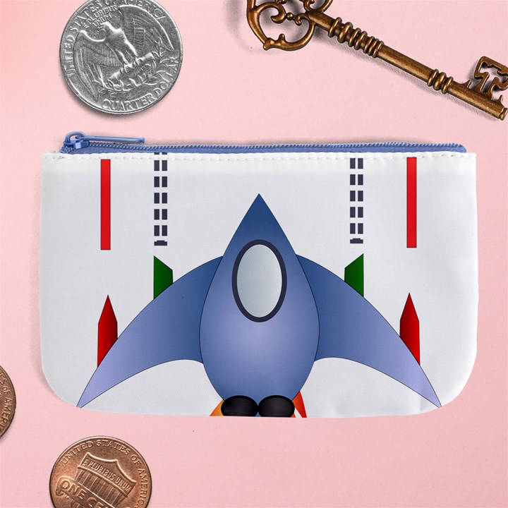 Spaceship Rocket Space Game Cosmos Large Coin Purse