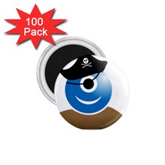 Alien One Eye Pirate Buccaneer 1 75  Magnets (100 Pack)  by Wegoenart