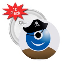 Alien One Eye Pirate Buccaneer 2 25  Buttons (10 Pack)  by Wegoenart