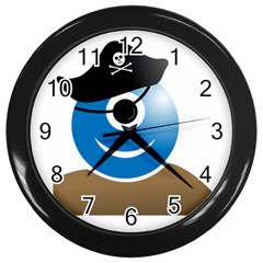 Alien One Eye Pirate Buccaneer Wall Clock (black) by Wegoenart