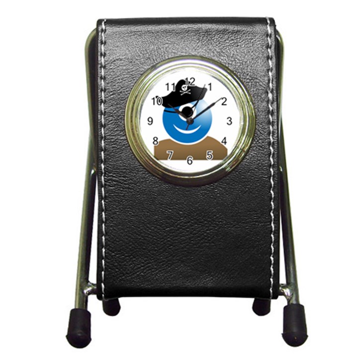 Alien One Eye Pirate Buccaneer Pen Holder Desk Clock