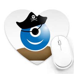 Alien One Eye Pirate Buccaneer Heart Mousepads by Wegoenart