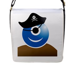 Alien One Eye Pirate Buccaneer Flap Closure Messenger Bag (l) by Wegoenart