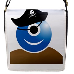 Alien One Eye Pirate Buccaneer Flap Closure Messenger Bag (s) by Wegoenart