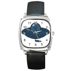 Ufo Unknown Alien Alie Square Metal Watch by Wegoenart