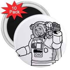 Astronaut Space Exploration Helmet 3  Magnets (10 Pack)  by Wegoenart