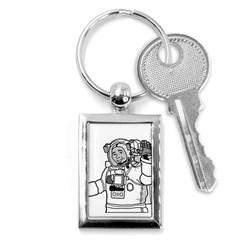 Astronaut Space Exploration Helmet Key Chains (rectangle)  by Wegoenart