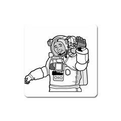 Astronaut Space Exploration Helmet Square Magnet by Wegoenart