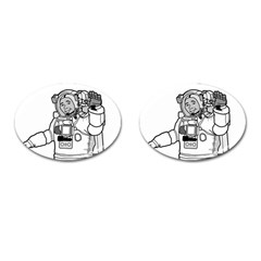 Astronaut Space Exploration Helmet Cufflinks (oval) by Wegoenart