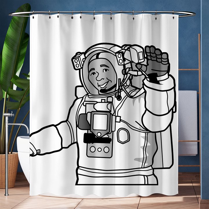 Astronaut Space Exploration Helmet Shower Curtain 60  x 72  (Medium) 