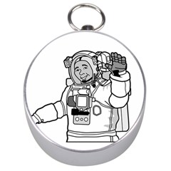 Astronaut Space Exploration Helmet Silver Compasses by Wegoenart