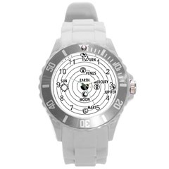 Earth Geocentric Jupiter Mars Round Plastic Sport Watch (l) by Wegoenart