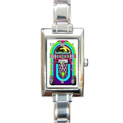 Jukebox Music Music Player Rectangle Italian Charm Watch by Wegoenart