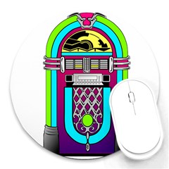 Jukebox Music Music Player Round Mousepads by Wegoenart