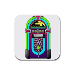 Jukebox Music Music Player Rubber Coaster (square)  by Wegoenart