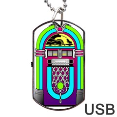 Jukebox Music Music Player Dog Tag Usb Flash (one Side) by Wegoenart