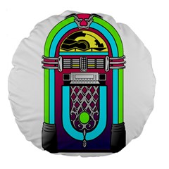 Jukebox Music Music Player Large 18  Premium Flano Round Cushions