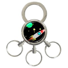 Planet Rocket Space Stars 3-ring Key Chains by Wegoenart