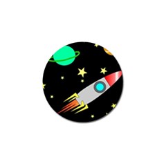 Planet Rocket Space Stars Golf Ball Marker by Wegoenart