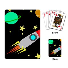 Planet Rocket Space Stars Playing Cards Single Design