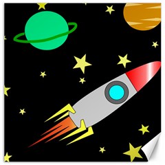 Planet Rocket Space Stars Canvas 12  X 12  by Wegoenart