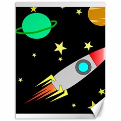 Planet Rocket Space Stars Canvas 12  X 16  by Wegoenart