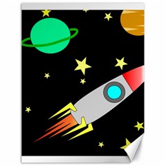 Planet Rocket Space Stars Canvas 18  X 24  by Wegoenart