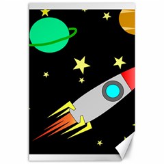 Planet Rocket Space Stars Canvas 24  X 36  by Wegoenart