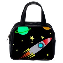 Planet Rocket Space Stars Classic Handbag (one Side) by Wegoenart