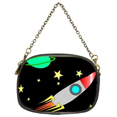 Planet Rocket Space Stars Chain Purse (one Side) by Wegoenart