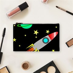 Planet Rocket Space Stars Cosmetic Bag (small) by Wegoenart