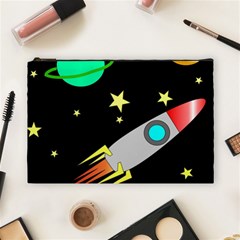 Planet Rocket Space Stars Cosmetic Bag (large) by Wegoenart