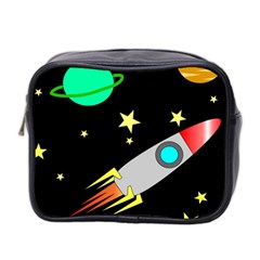 Planet Rocket Space Stars Mini Toiletries Bag (two Sides) by Wegoenart