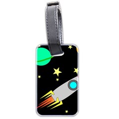 Planet Rocket Space Stars Luggage Tags (two Sides) by Wegoenart