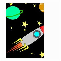 Planet Rocket Space Stars Small Garden Flag (two Sides) by Wegoenart