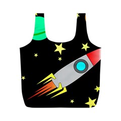 Planet Rocket Space Stars Full Print Recycle Bag (m) by Wegoenart