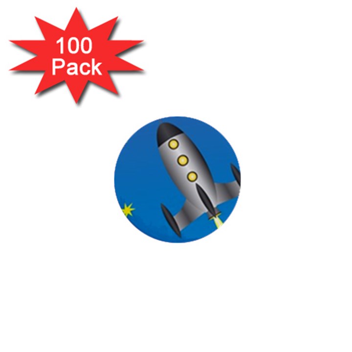 Rocket Spaceship Space Travel Nasa 1  Mini Buttons (100 pack) 